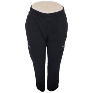 Figs Women's Black Elastic Waist Straight Leg Cargo Scrub Pants Size M